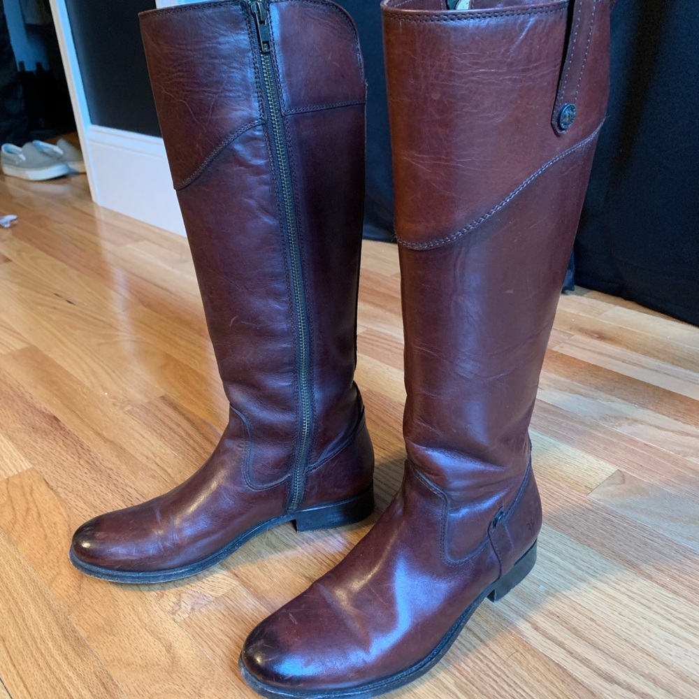 Brown Frye Riding Boots Genuine Leather Size 7.5 Women’s